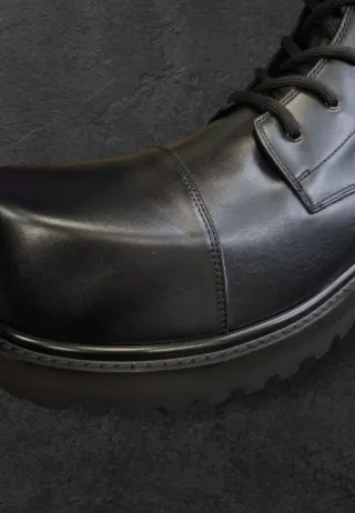 Vetements Stomp Leather Combat Boots