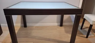 Tavolo da pranzo estensibile a 2,40 m in wengé e cristallo