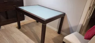 Tavolo da pranzo estensibile a 2,40 m in wengé e cristallo