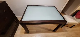 Tavolo da pranzo estensibile a 2,40 m in wengé e cristallo