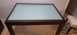 Tavolo da pranzo estensibile a 2,40 m in wengé e cristallo