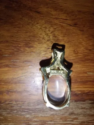 Anillo y colgante Oro 375 (9 k) y piedra transpare