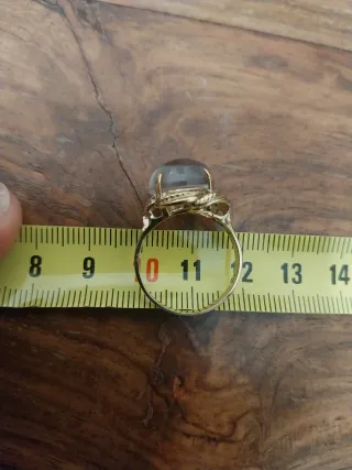 Anillo y colgante Oro 375 (9 k) y piedra transpare