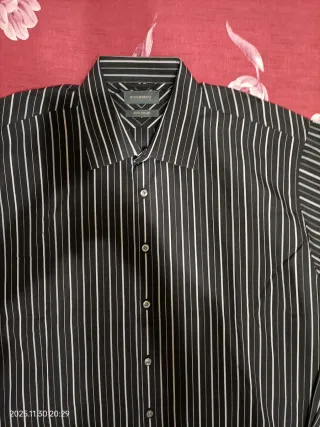 Camicia uomo righe nere e bianche Woolworths XL