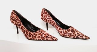 Zapatos de tacón estampado leopardo