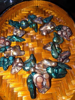 Pulsera Conchas Abulón Morado/Teal