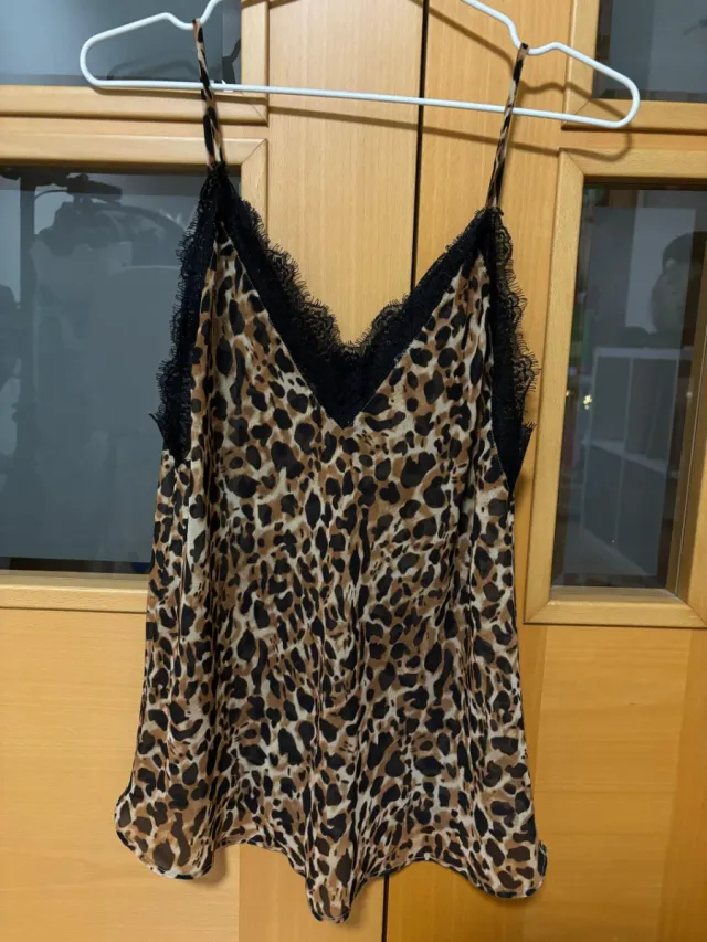 Top Leopardo Negro y Marrón