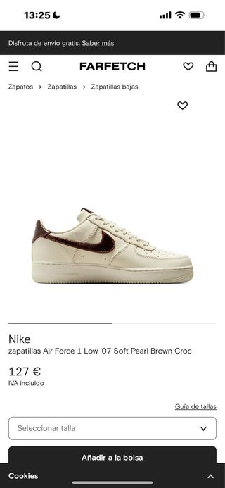 Zapatillas Nike Air Force 1 Beige T.39