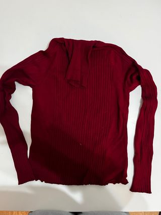 Jersey cuello alto granate