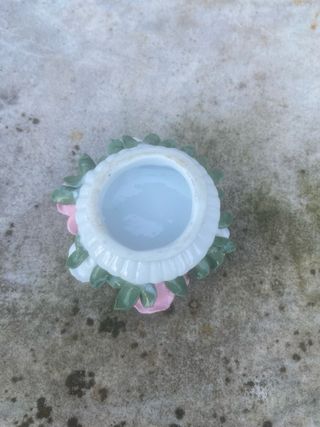 Portacandele in porcellana con rose