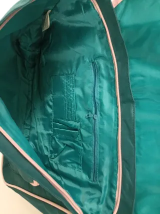 Bolsa bandolera marca CiMARRON rosa y verde azula