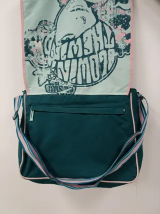 Bolsa bandolera marca CiMARRON rosa y verde azula