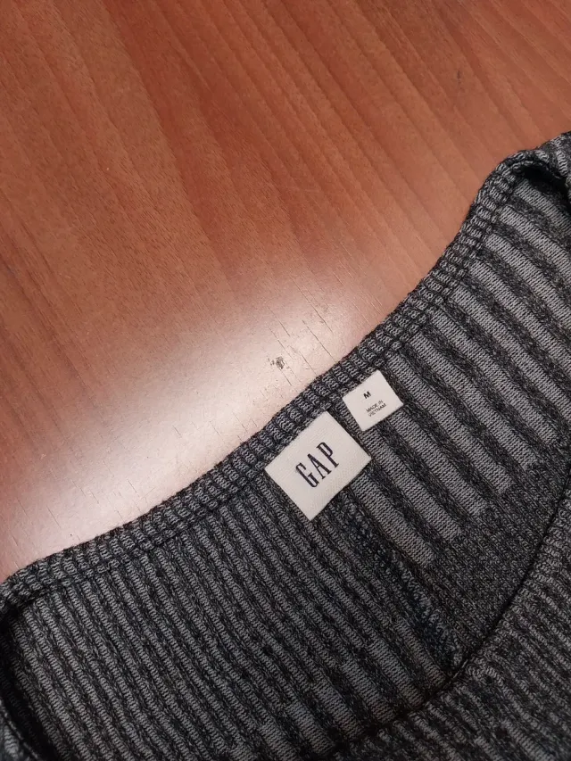 Vestido Gap Gris Cuadros Manga Larga