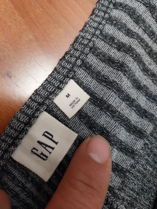 Vestido Gap Gris Cuadros Manga Larga