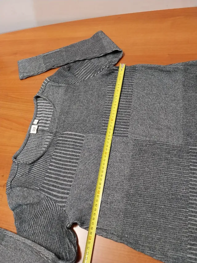 Vestido Gap Gris Cuadros Manga Larga