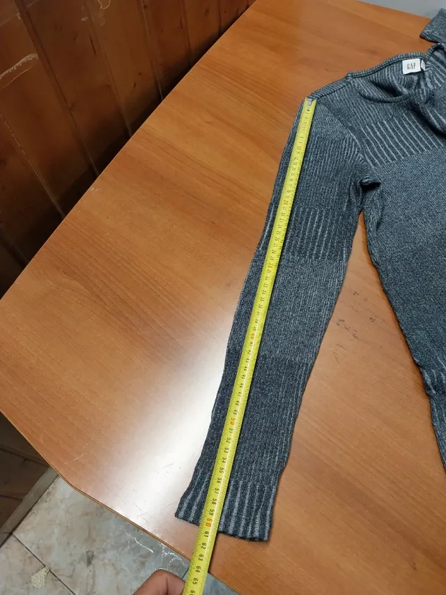 Vestido Gap Gris Cuadros Manga Larga