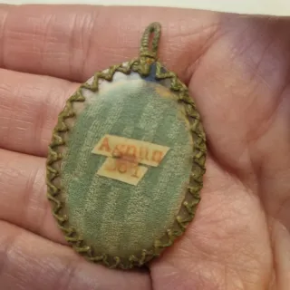 Antiguo Agnus Dei Escapulario Religioso