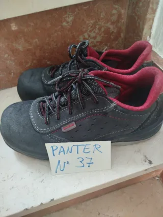 Zapatos de trabajo PANTER gris y rojos