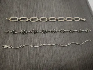 Lote 3 Pulseras Plata