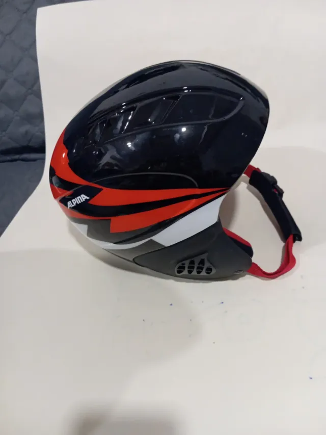 Casco de Nieve Alpina Negro y Rojo 51-55