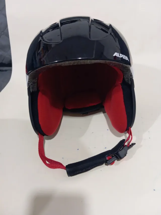 Casco de Nieve Alpina Negro y Rojo 51-55