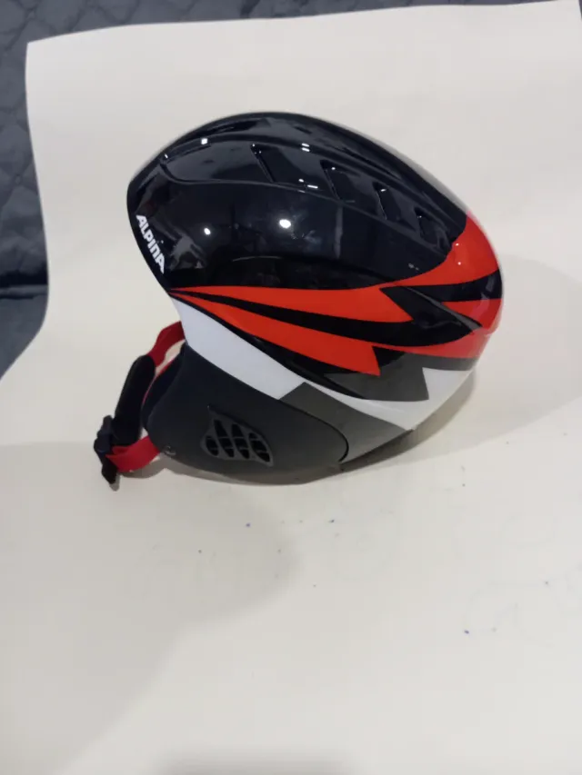Casco de Nieve Alpina Negro y Rojo 51-55