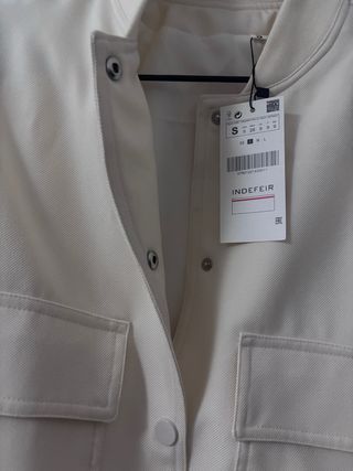 Chaqueta bomber corta beige Talla S