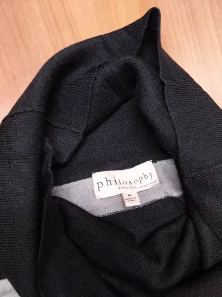 Jersey largo cuello alto rayas mujer