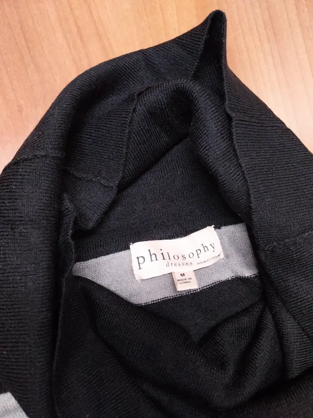 Jersey largo cuello alto rayas mujer