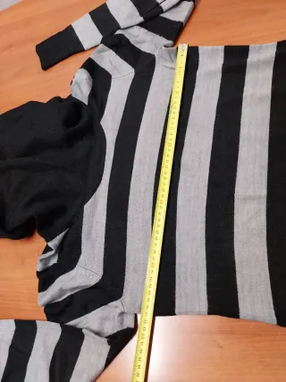 Jersey largo cuello alto rayas mujer