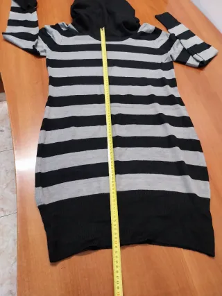 Jersey largo cuello alto rayas mujer