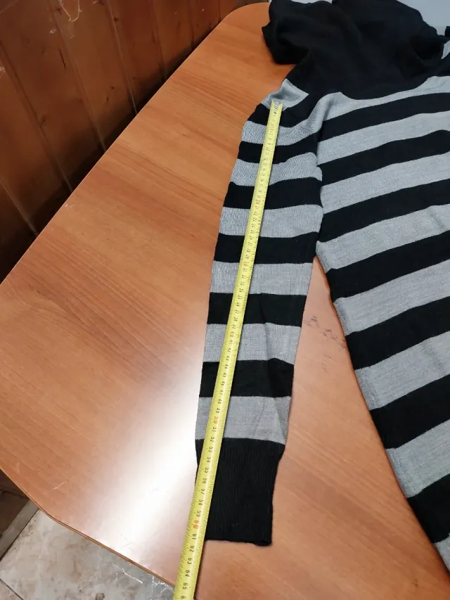 Jersey largo cuello alto rayas mujer