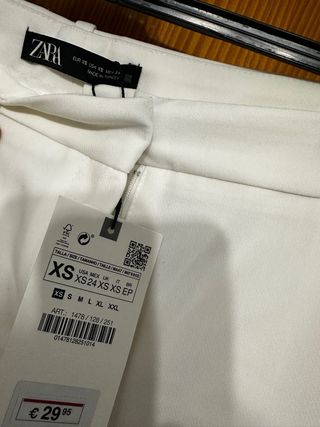 Pantalón Zara Blanco Talla XS/34