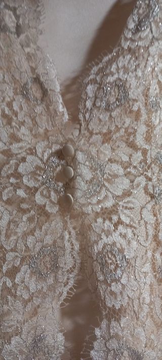 Vestido de novia con abrigo de encaje 2 piezas