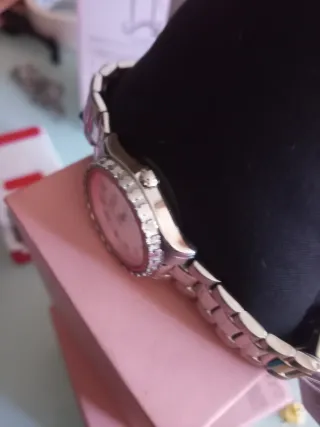 Reloj Tous Rosa y Plateado Nuevo