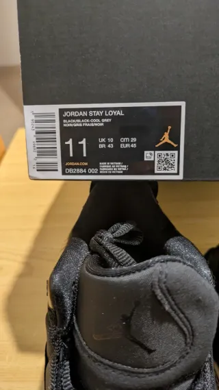 Nike Jordan Stay Loyal Black Cool Grey EU45 Nuevas