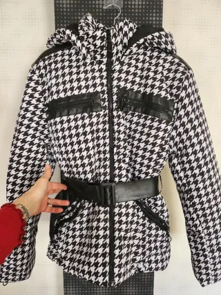 Abrigo Acolchado Mujer Houndstooth