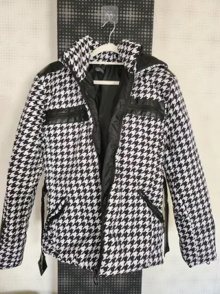 Abrigo Acolchado Mujer Houndstooth