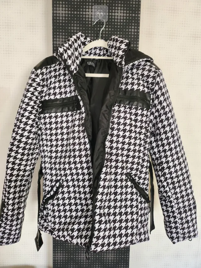Abrigo Acolchado Mujer Houndstooth