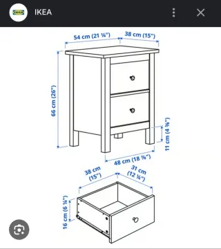 Mesitas de noche Ikea HEMNES (2 unidades)
