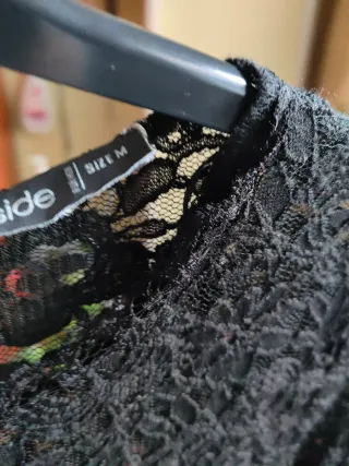 Body de encaje negro manga larga