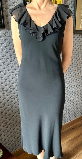 Vestido fiesta Hobbs negro talla 14