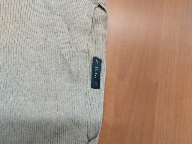 Jersey Zara Ancho Corto Mujer Beige Talla Única