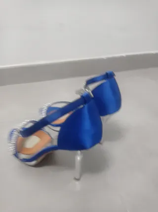 Zapatos de fiesta azules y plateados