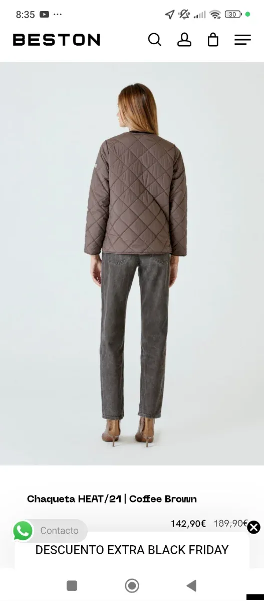 Chaqueta mujer calefactable  Marca beston