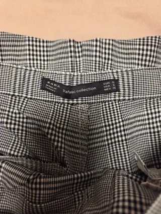 Pantalón de vestir cuadros gris y blanco