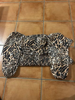 Vestido manga larga estampado animal print