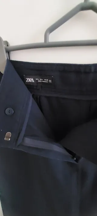 Falda Larga Zara Azul Marino Talla L