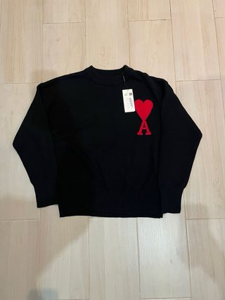 Suéter Ami Paris Negro y Rojo