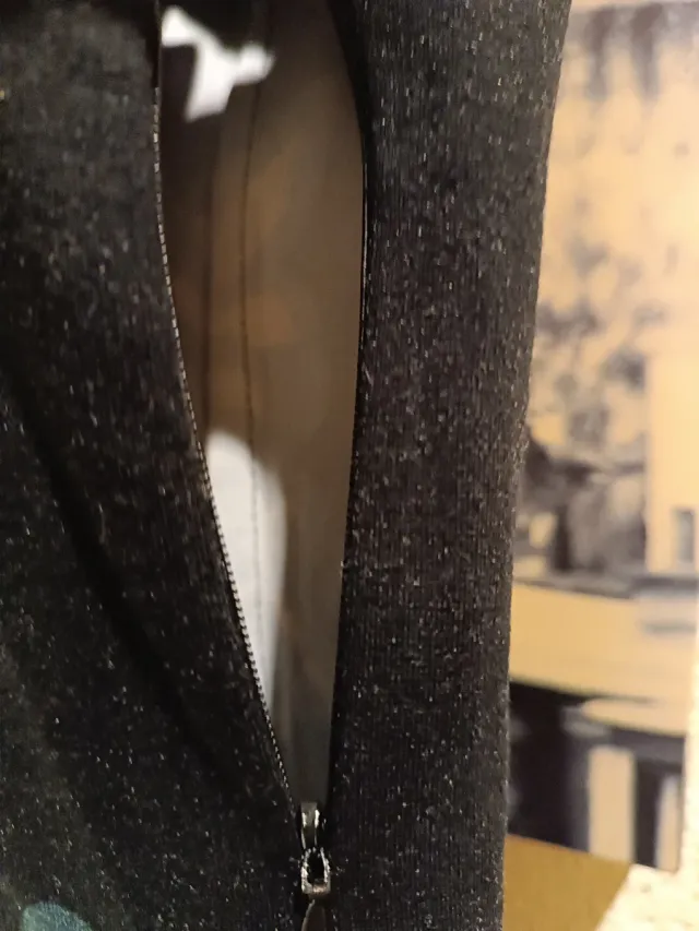 Vestido Otoño Invierno Negro y Turquesa